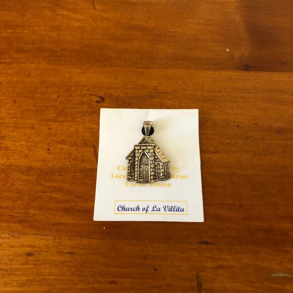 Handmade The Historic Little Church of La Villita Sterling Silver Large Charm - Picture 5 of 6